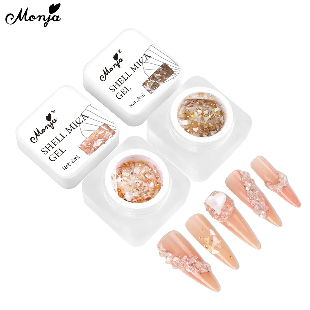 

УФ-Гель-лак Monja, 4 шт., 8 мл, с блестками