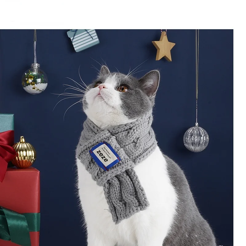 

Christmas Cat Scarf Wool Cat Scarf Pet Universal Dog Clothes Collar Decoration Kitten Accessories Dog Collar Christmas