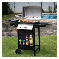 outdoor gas bbq grillHIGH-END configuration and perfect appearance gas stove ,two burners +side burner gas bbq grill
