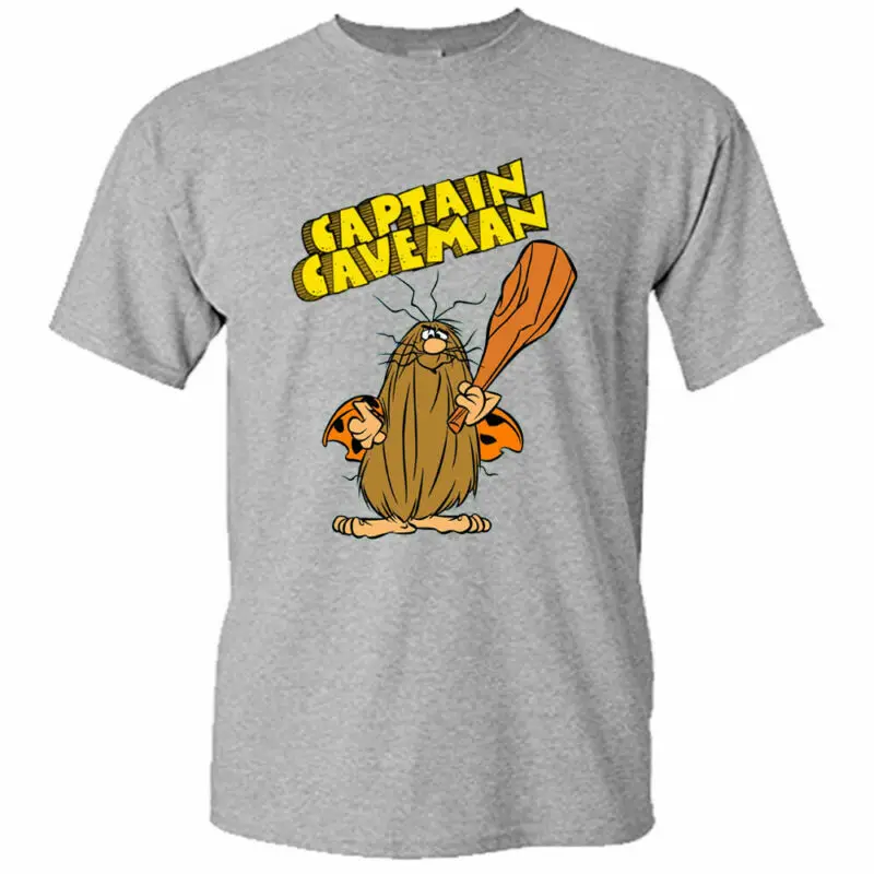 

New Captain Caveman T-Shirt Funny Cotton Tee Vintage Gift For Men Women