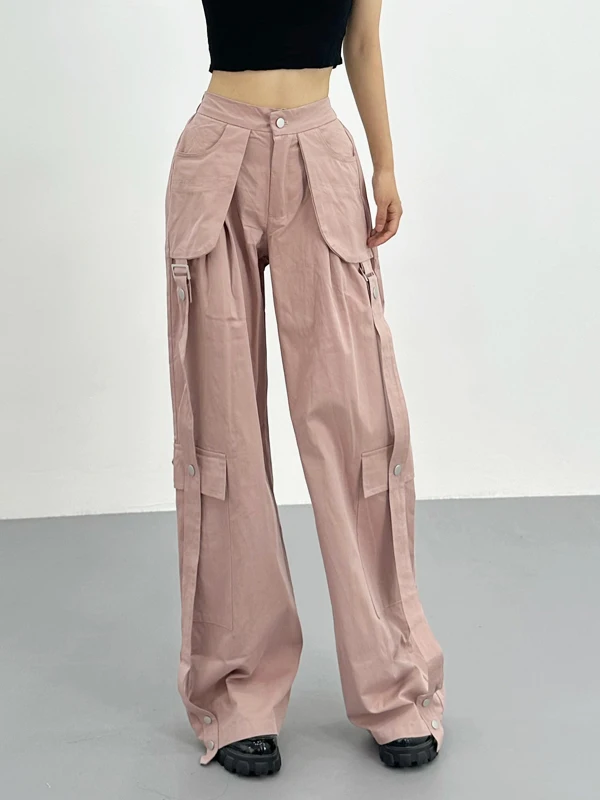 

TVVOVVIN 2023 летние свободные брюки в европейском и американском стиле с перекрестными ремешками индивидуальный дизайн Широкие штаны 4L0A