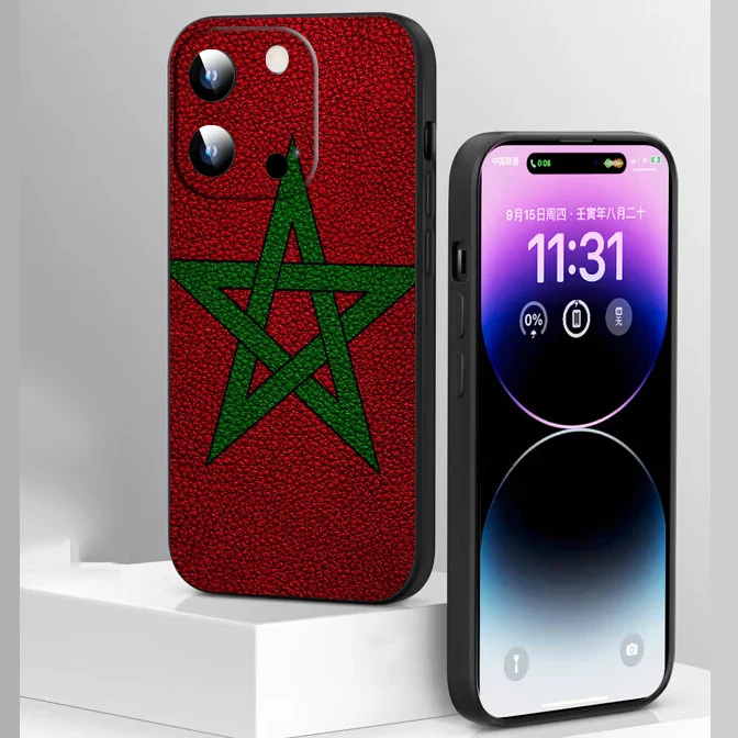 Мягкий силиконовый чехол YR-11 с флагом Марокко для Samsung Galaxy A05 A05s A24 A04 A04s J4Plus A23 A13 A14