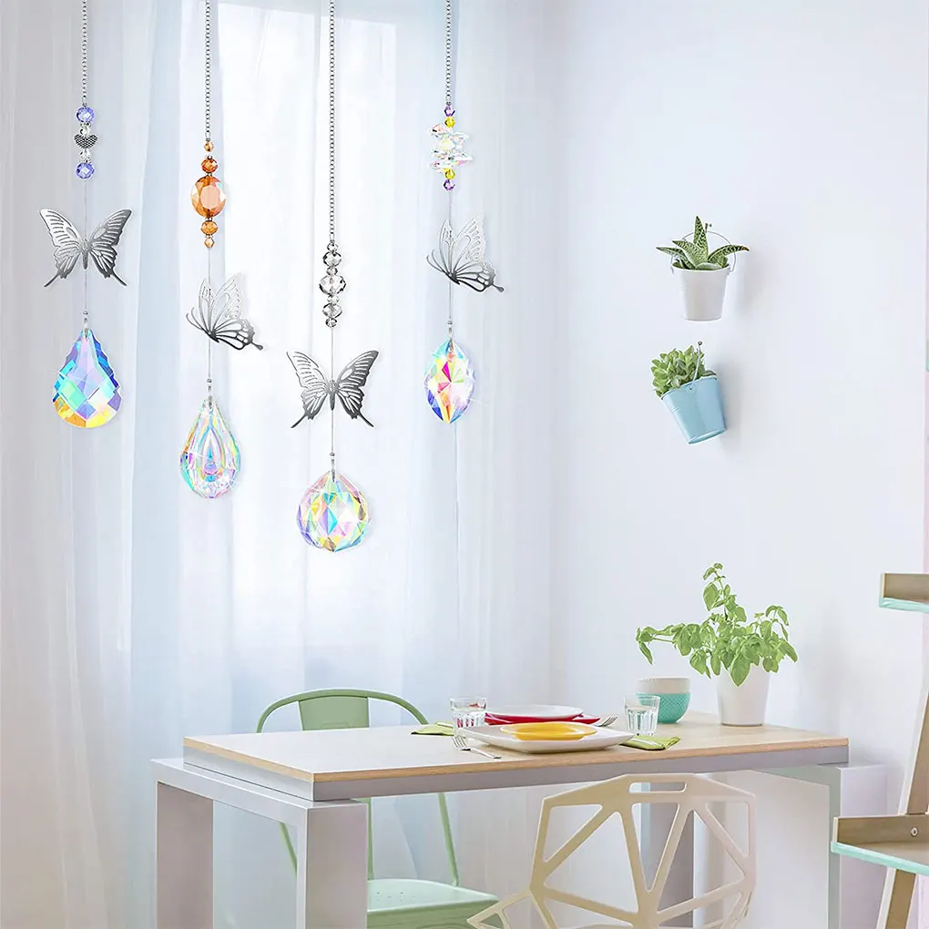 

7 Pieces Sun Catcher Rainbow Hanging Pendant Outdoor Colorful Ornament