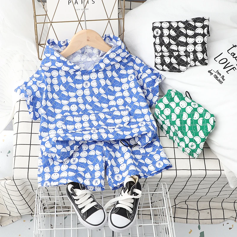 

YZ-babyclotheslerboy, одежда для мальчиков, летний костюм с шортами с коротким рукавом, рубашка с принтом, повседневные шорты, костюм из двух предметов