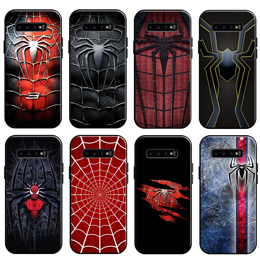 

Spiderman Logo For Samsung Galaxy S10 S10E S10 Lite S9 S8 Plus Galaxy S10 5G Phone Case Liquid Silicon Silicone Cover Black