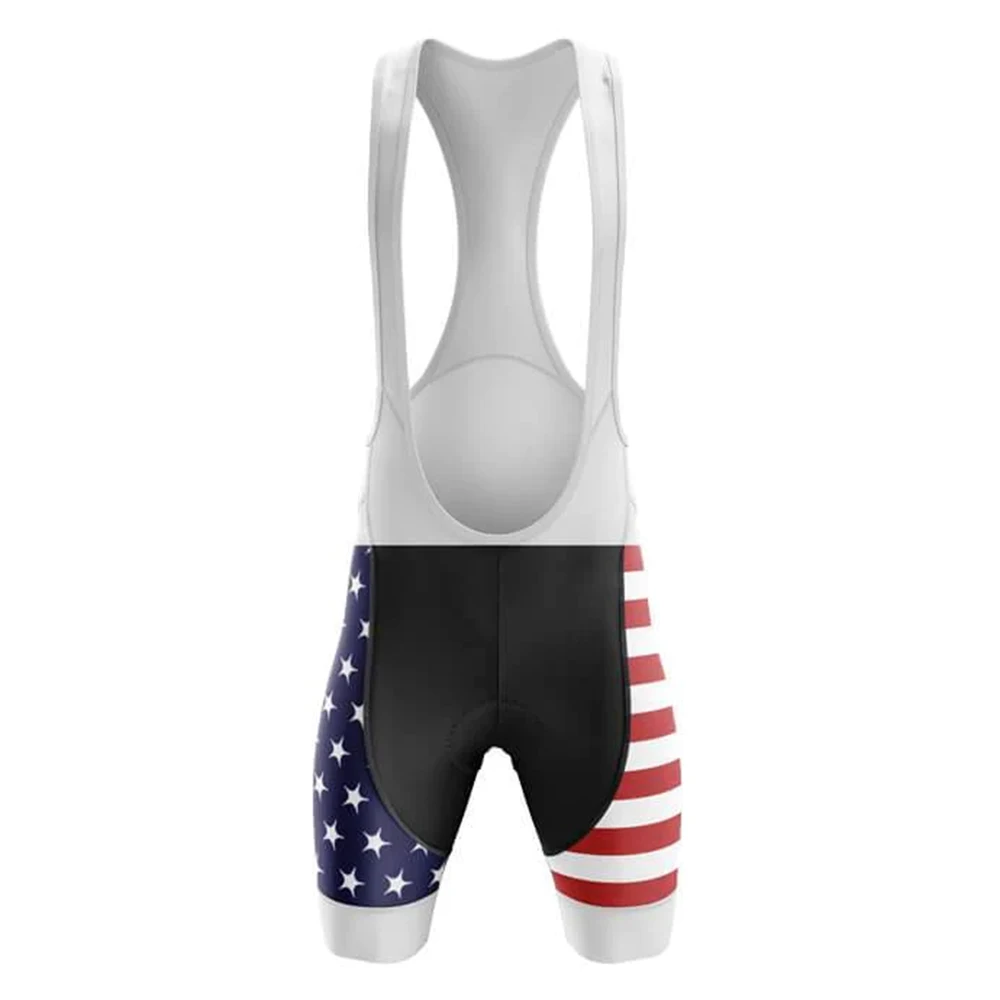 

Men Usa Flag Cycling Bib Shorts Pro Bike Bicycle Pants Road Tights Cycle MTB Ride Shorts Mountain Gel Pad