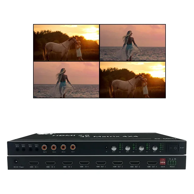Фото HDCP2.2 Несжатый 4-видеомикшер: выход 4K при 60 Гц, стабильная передача сигнала, для управления AV-устройством нескольких устройств. №2