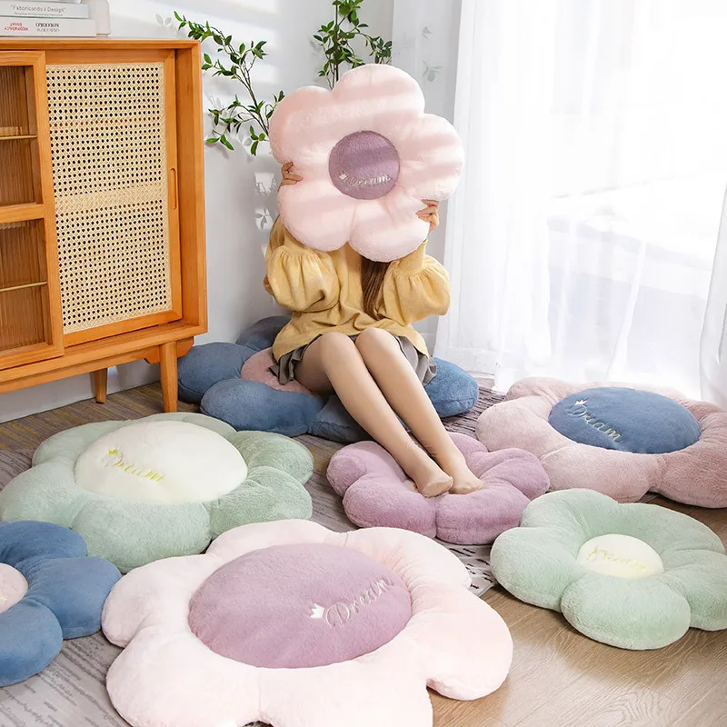 

Цветок плюшевые Пледы Подушки мягкие теплые набитые PP хлопок дома гостиной спальни офиса декоративные подушки для стульев диванов розовые