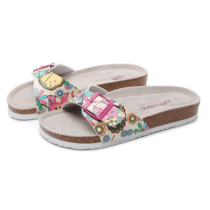 Sandals Slip Ladies Womens Holiday Sliders Sizes 3-8 On Open Toe Buckle