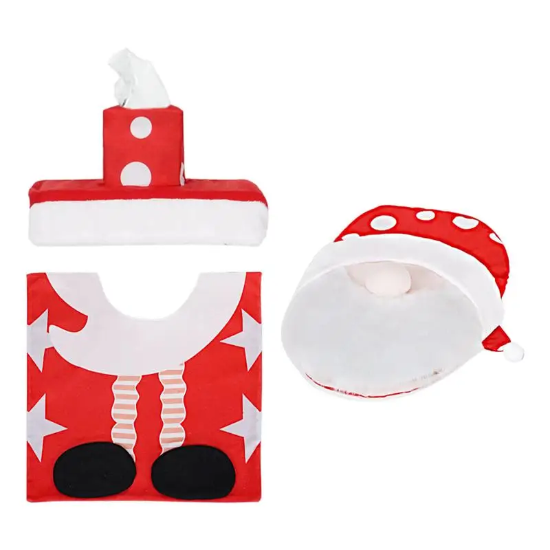 

Christmas Toilet Seat Cover Faceless Old Man Cover Rug For Toilet Seat And Tank Seasonal Decors For Entertainment Center Hotel