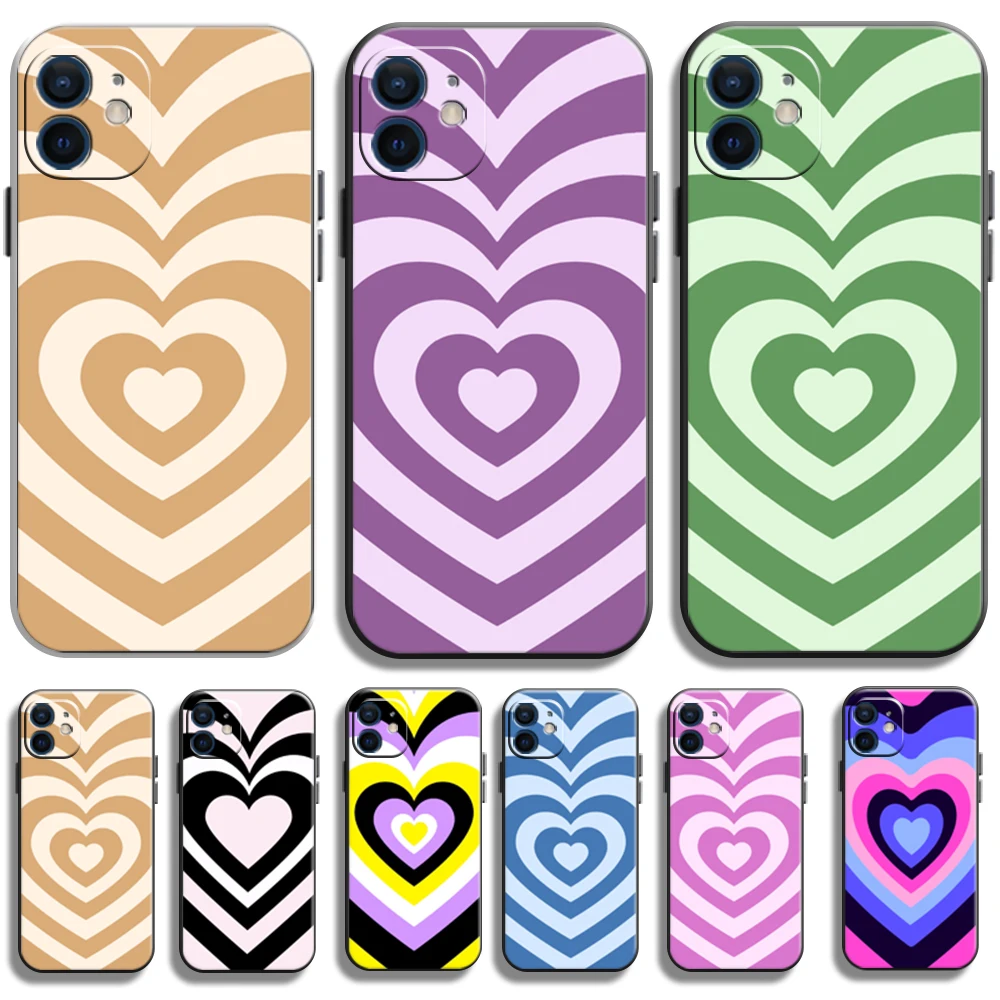 

Heart Heart Color Phone Cases For iPhone 11 12 Pro MAX 6S 7 8 Plus XS MAX 12 13 Mini X XR SE 2020 Coque Soft TPU Back Cover