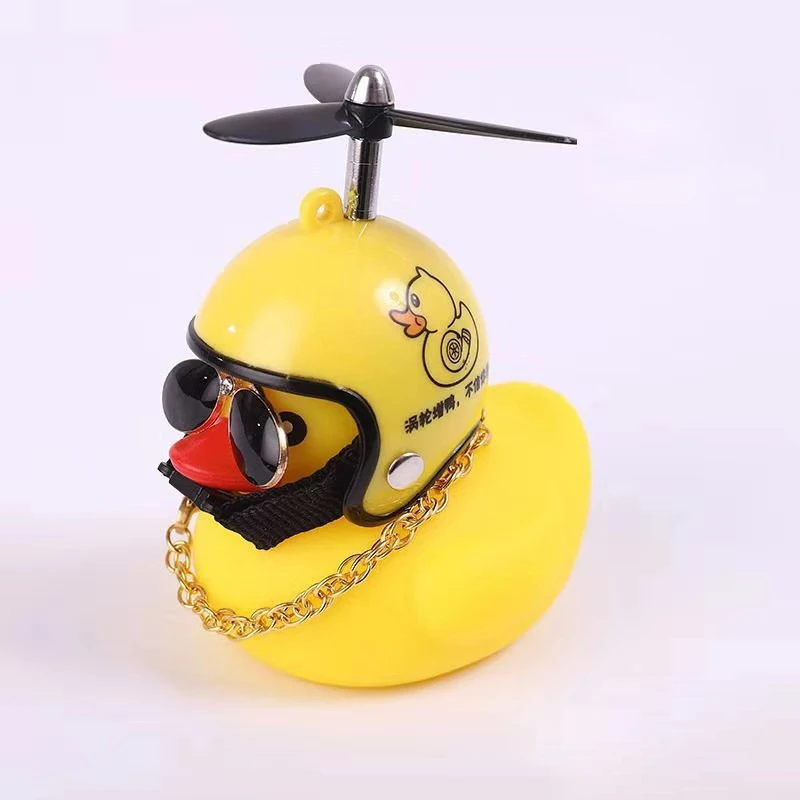 

Creative Decoration Duck with Helmet Ornament Duckling In the car Cycling Internior Accessories Auto Dashboard Duck Toys