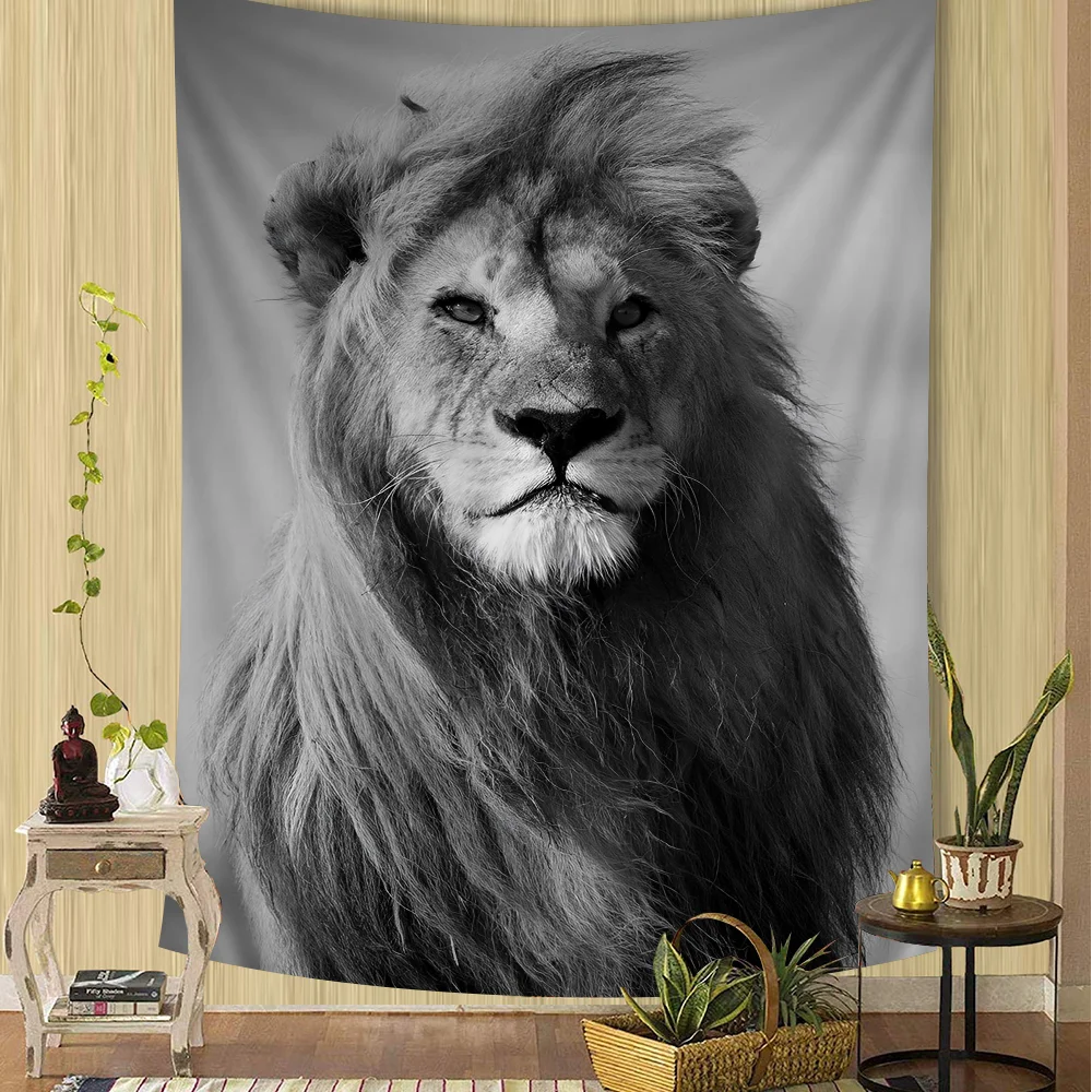 Богемный Гобелен С Изображением Льва И Индийским Дизайном Будды Украшение На