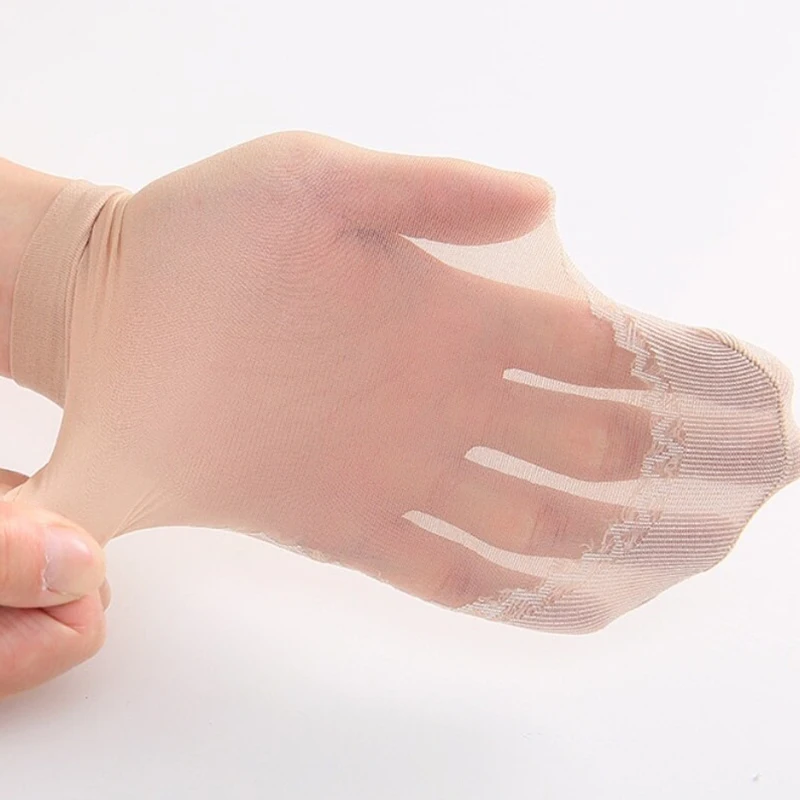 Summer Ultrathin Velvet Silk Socks for Women Girls Elastic Casual Transparent Splice Non-Slip Bottom Female Invisible Sock 1pair