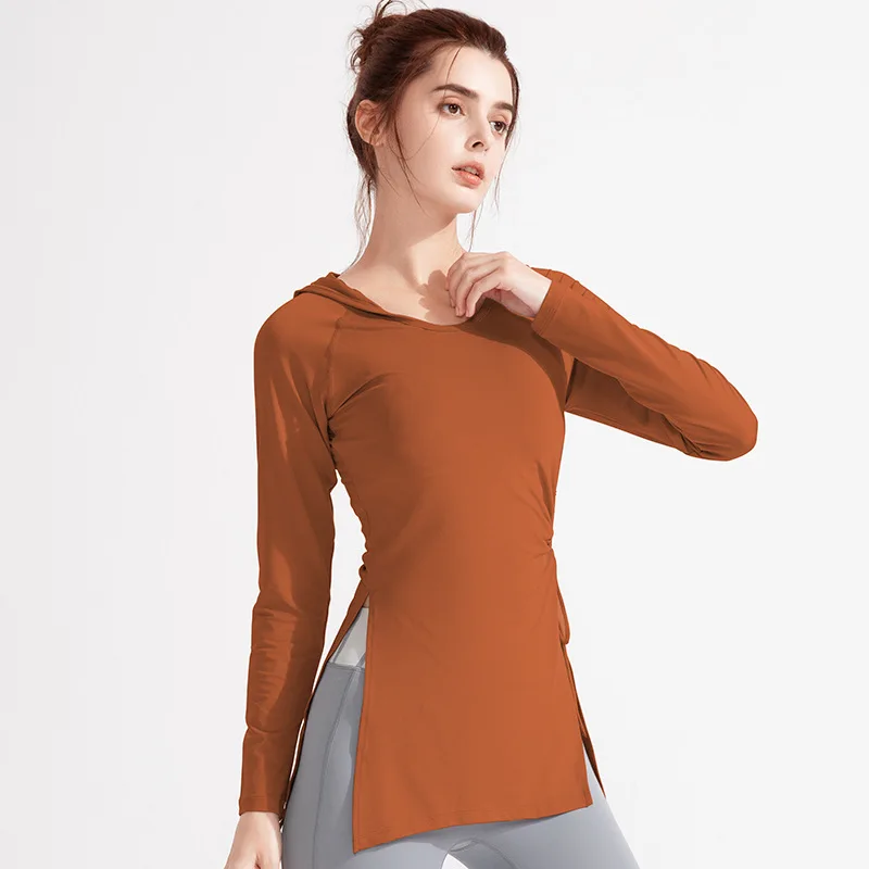Women Sport Hoodies Long Sleeve Yoga Shirts Quick Dry Bandage Running T-shirts Gym Workout Sweatshirt Fitness Hooded Tops Female