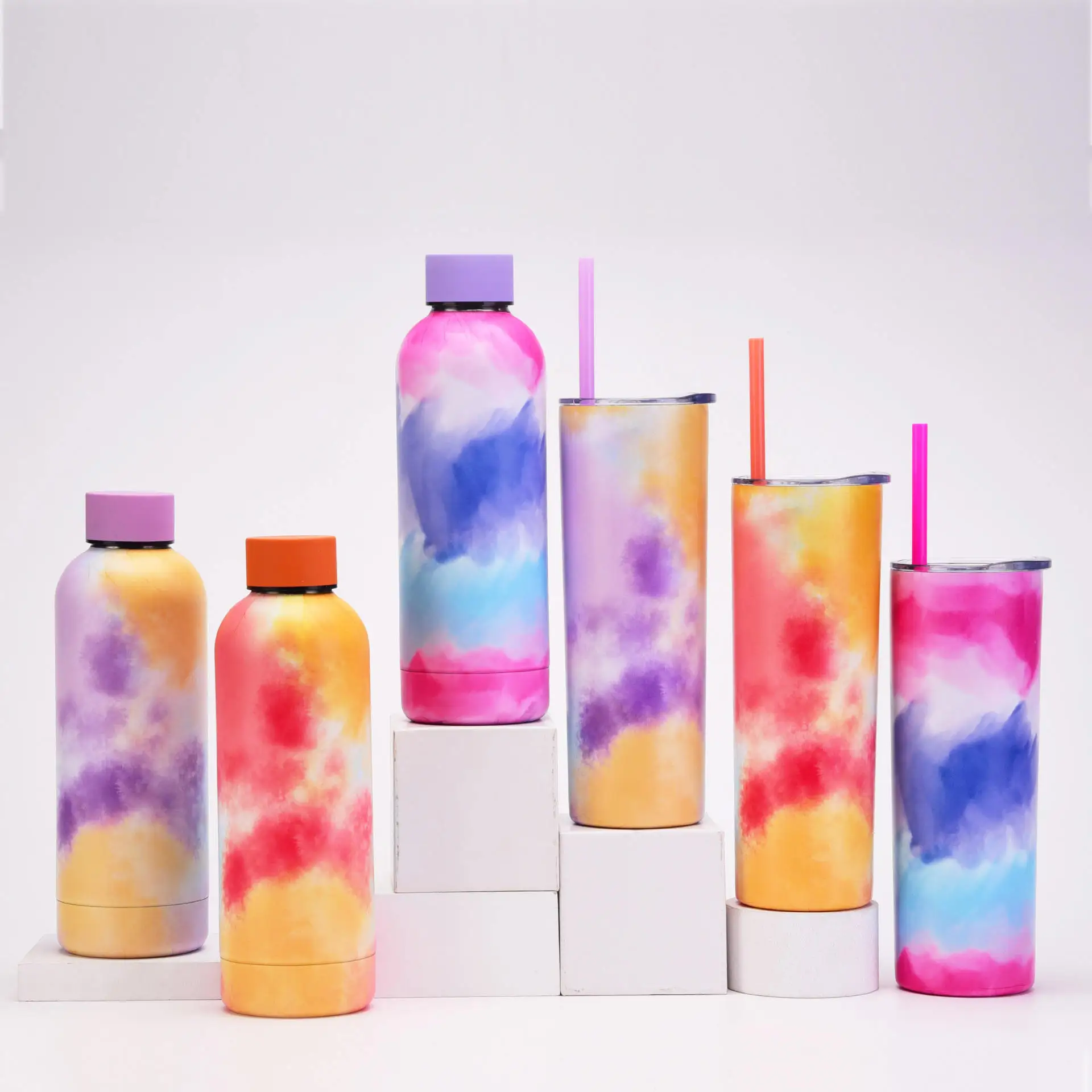 

Новейшая цветная двухслойная пивная бутылка из нержавеющей стали 20 унций, тонкая кружка и спортивная Вакуумная бутылка для воды 17 унций