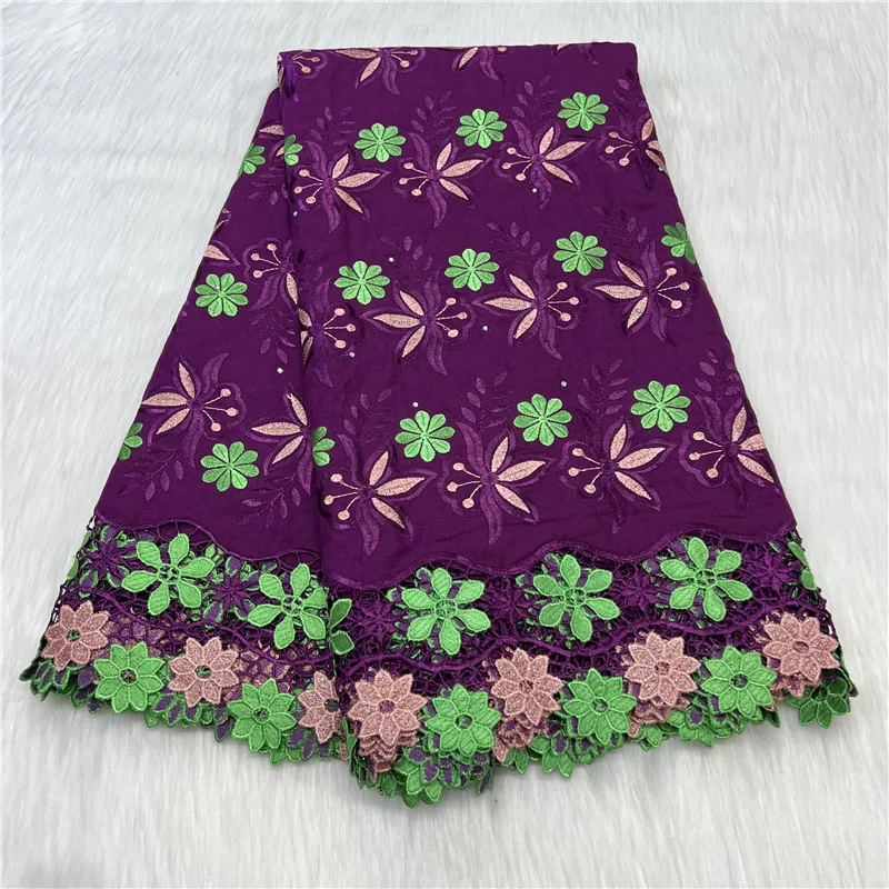 

African Laces Fabric Dry Material Embroidered Nigerian Lafaya Cotton Fabric Tulle Swiss Voile Lace In Switzerland 23A44