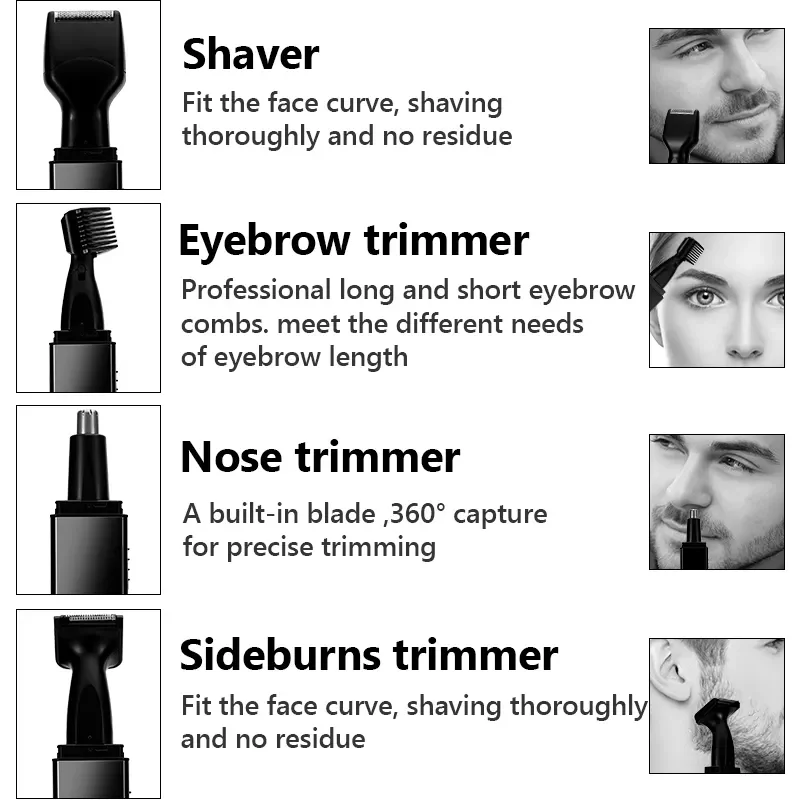 New in Nose Hair Trimmer Ear Nose Trimer Hair Remover Eyebrow Beard Shaver  Clipper Face Shaving Cutting Machine free shipping b