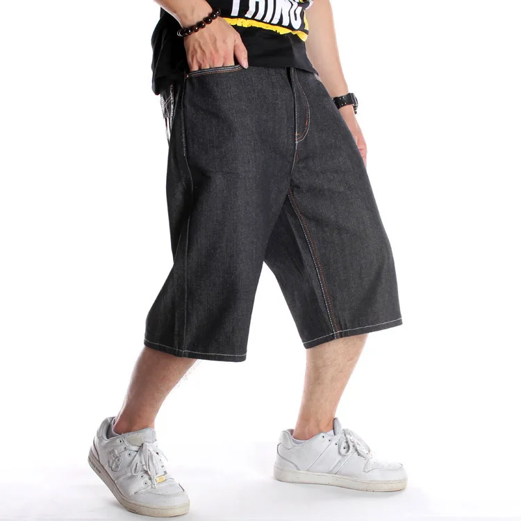 Mens Summer Casual Loose Denim Shorts Men Cargo Jean Shorts For Men straight wide leg Short Jeans large size Bermuda 30-46