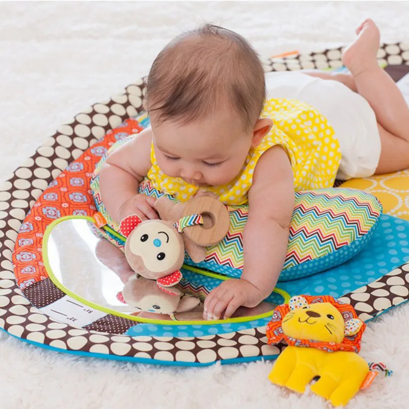 

Baby Play Mat With Cute Cartoon Animal Plush Doll Multifunctional Crawling Big Size Mat Baby Toys