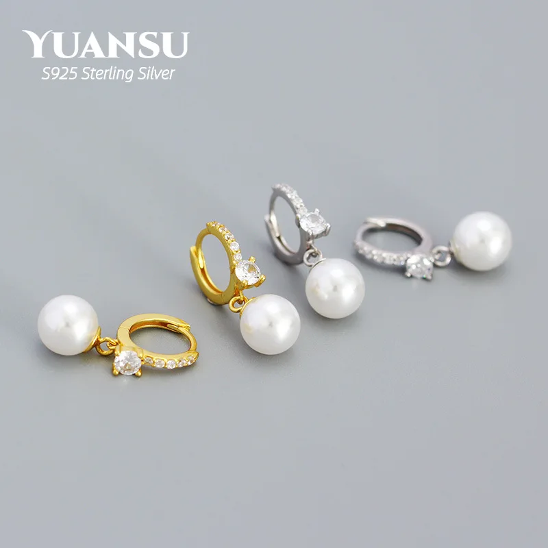 

Korean Ins Imitation Pearl Earrings s925 Sterling Silver Diamond Retro Tassel Ear Buckle Wild Earrings Wedding Party Accessories