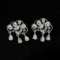 trend womens clouds dangle earrings shiny crystal star moon silver ear studs for girl charm female water drop ear jewelry gifts