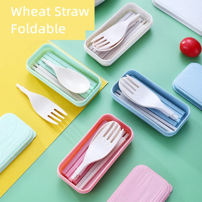 Складная ложка из пшеничной соломы 4 шт