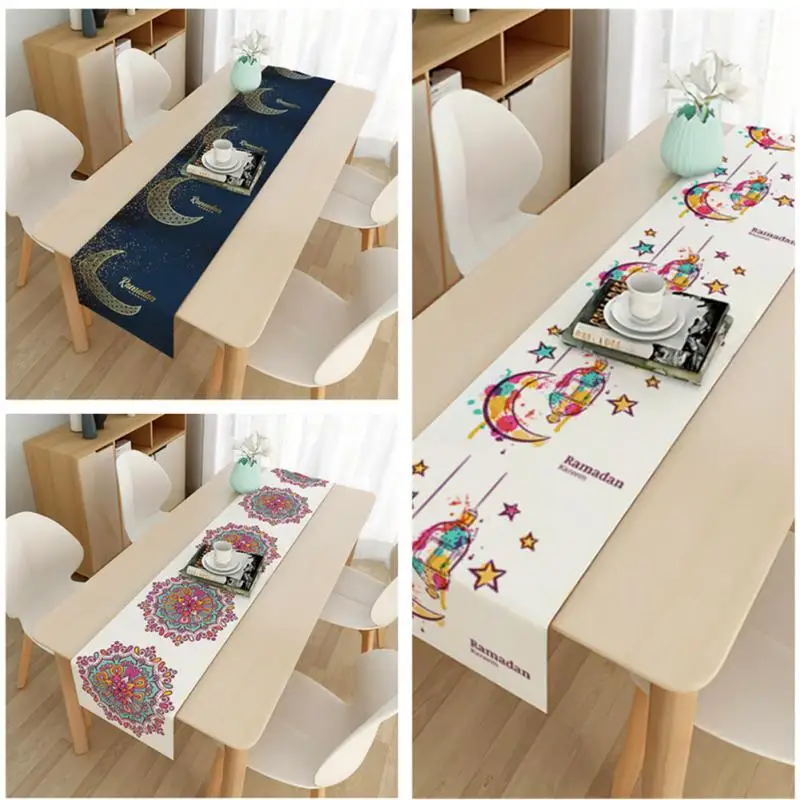 

22 Styles Ramadan Eid Mubarak Tablecloth Linen Print Dinner Table Cloth Party Supplies Islamic Kareem Ramadan Home Decoration
