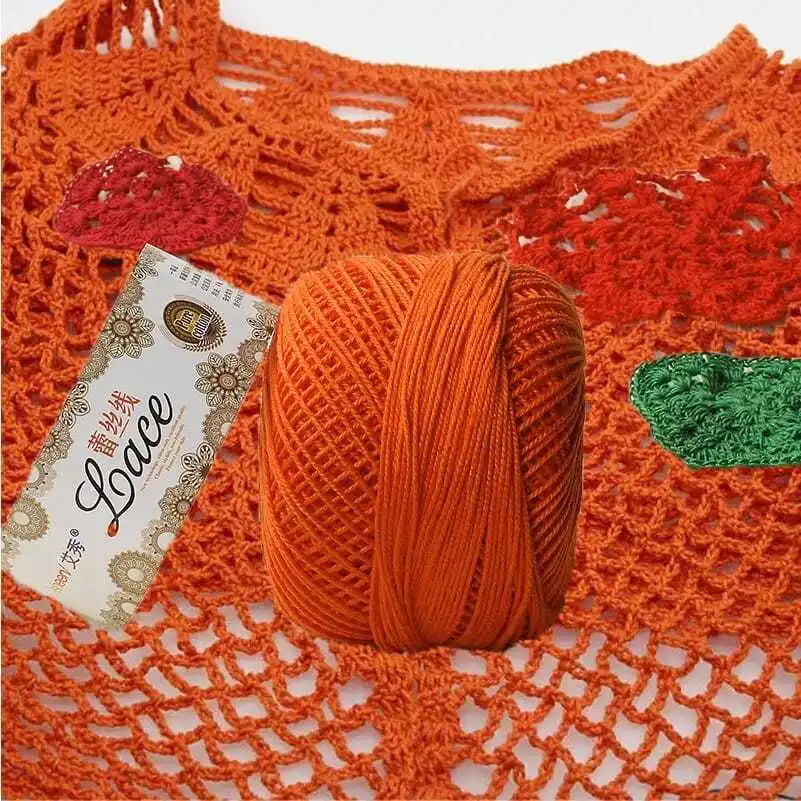 

5PC=250g 100% Cotton Yarn 03# Lace Yarn For Knitting Baby Skin-friendly Feel Yarn For crochet Doll 1.5mm Free shipping