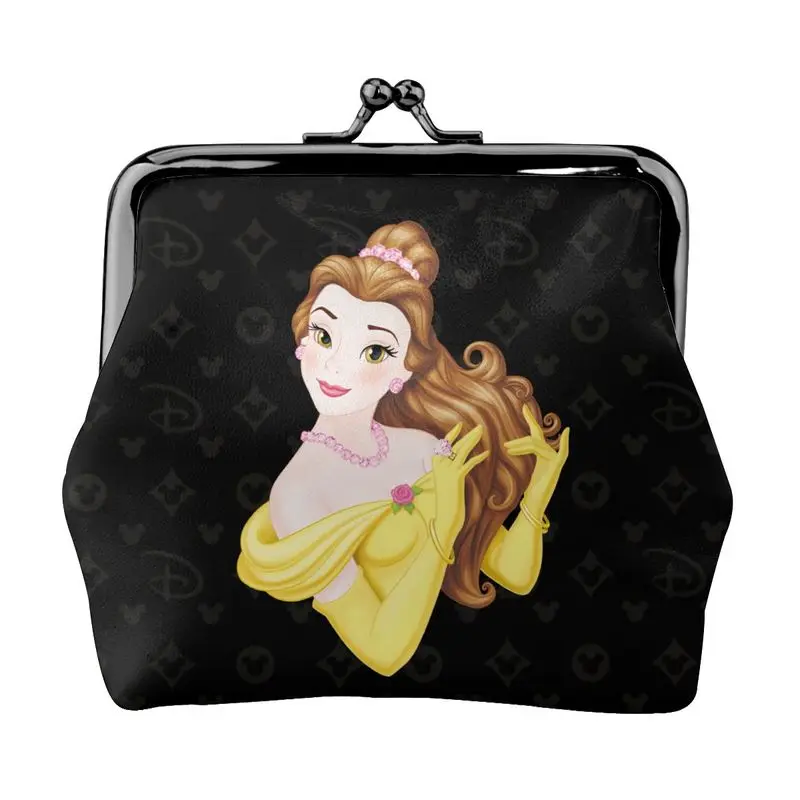 

Disney Brand Bag New Woman Cartoon Print Leather Kiss Lock Coin Purse Design Short Wallet High Quality Girl Clutch Card Holder