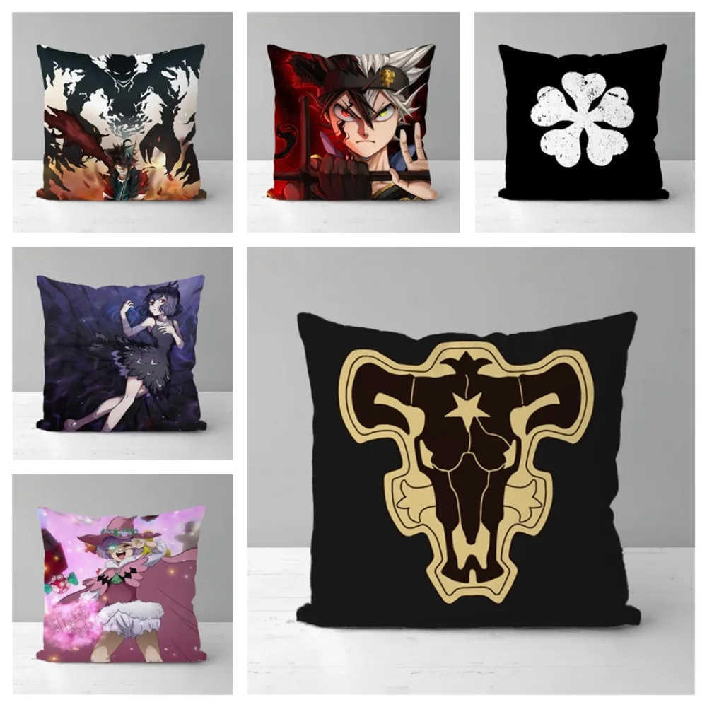 

Двухслойная наволочка с принтом аниме, декоративные подушки с черным клевером, Декор, домашние наволочки, наволочка