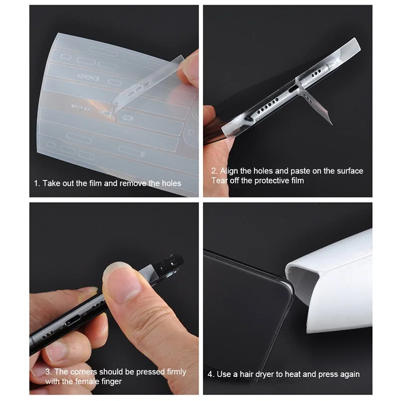 2Sets Slim HD Clear Mobile Phone Protective Side And Camera Film For iPhone 14 13 12 11 Pro Max XR X XS 8 TPU Hydrogel Rim Film