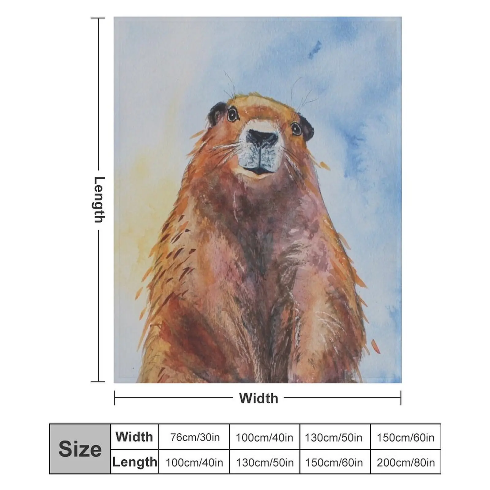 Стоячий День Земли Реалистичное Акварельное Одеяло Бабака Грейфера Одиночные