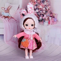 ob11 16cm bjd doll 13 movable joints big eyes mini dolls fashion clothes suit skirt accessories dress up toys for girls diy gift