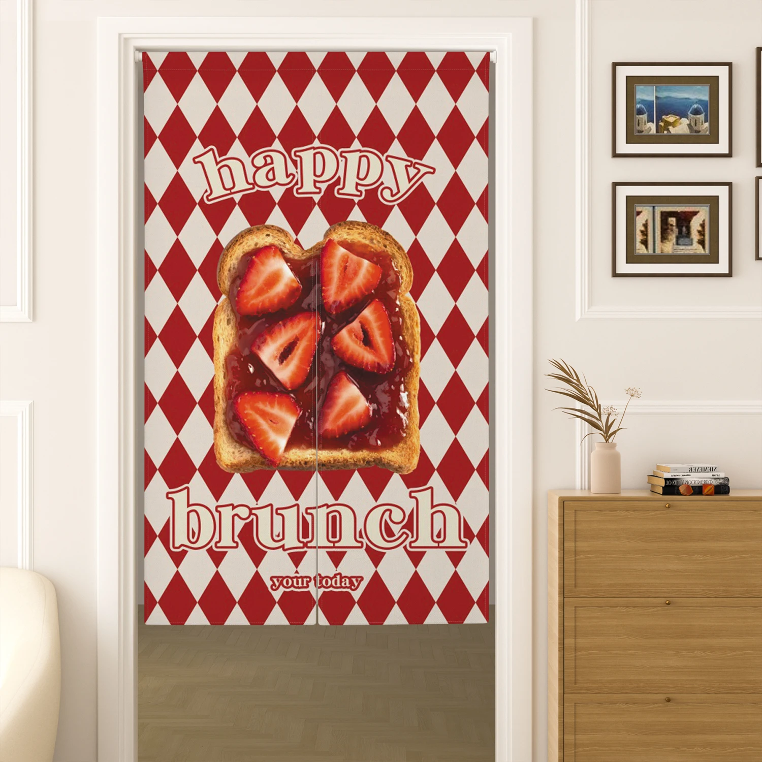 Фото Food Themed Door Curtain Kitchen Izakaya Dining Room Partition Velcro Doorway Curtains Kitchen Entrance Hanging Half Curtains №2