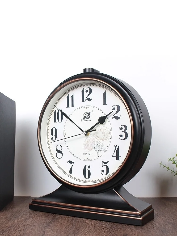 

Clock Antique Retro Living Room Desktop Clocks Shabby Chic Vintage Style Table Watch Desk Ornaments Home Decoration Gift