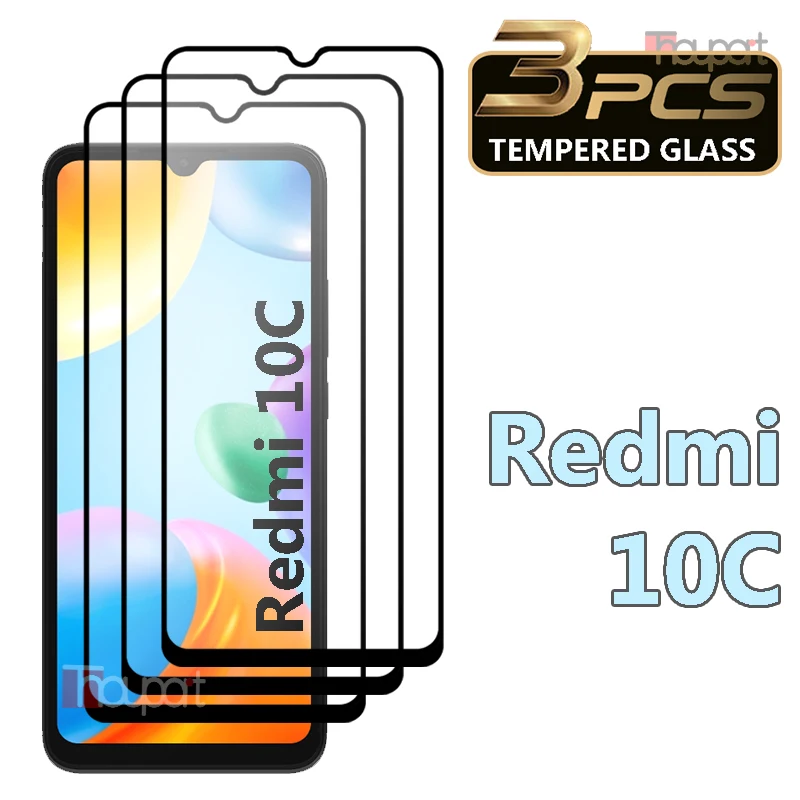 3 шт. закаленное стекло для Xiaomi Redmi 10C Защитная пленка экрана