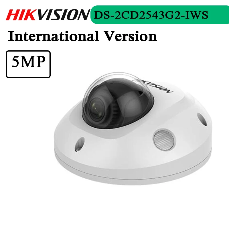 In Stock HIK 4MP AcuSense Built-in Mic Fixed Mini Dome Network Camera POE IP67 DS-2CD2543G2-IWS Realizing Wi-Fi Connection