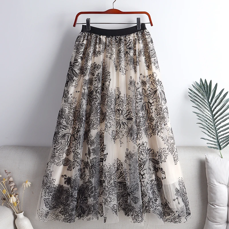 Hot Sell Long Dress Summer Comfortable Wide Leg Tie-Waist Long Palazzo Women's Plain Ruffle Stylish Skirt enlarge
