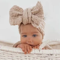 tie knot baby girl headband pleated turban double layer accessories bandages for kids elastic hair bands headdress newborn gifts