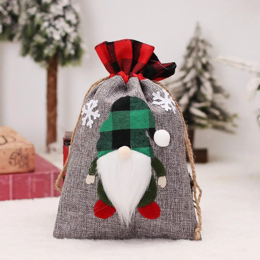 

Праздничная сумка, Классический Клетчатый праздничный реквизит, декоративная Рождественская сумка для конфет, Подарочная сумка, рождественский подарок, конфеты