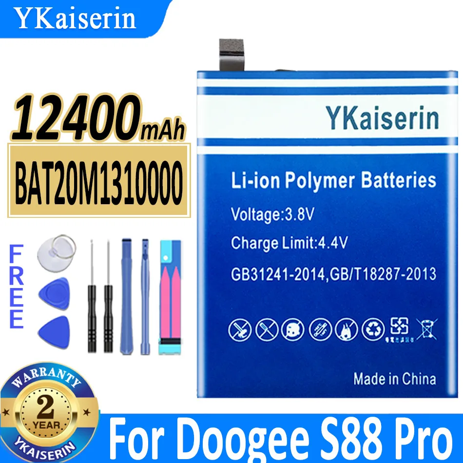 

YKaiserin Battery BAT20M1310000 (S88 Pro) 12400mAh for DOOGEE S88 Pro S88Pro Bateria + Free Tools