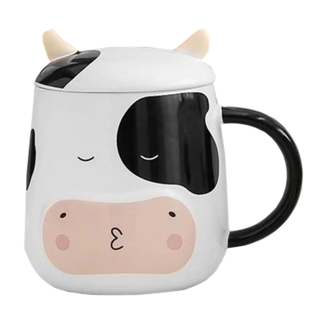 

Mug Coffee Cup Animal Ceramic Mugsyear Cartoon Tea Cowwith New Water Cups Giftbirthday Glasses Handle White Set 3D Ox Drinking