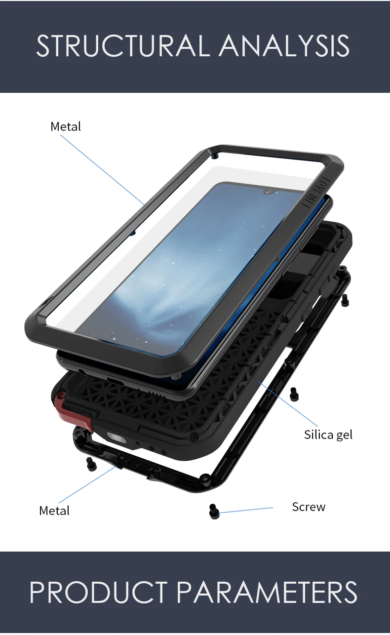 Love Mei Metal Tempered Glass Full Protective Cover For Samsung Galaxy A41 A53 A72 Case Heavy Duty Armor Shockproof Waterproof