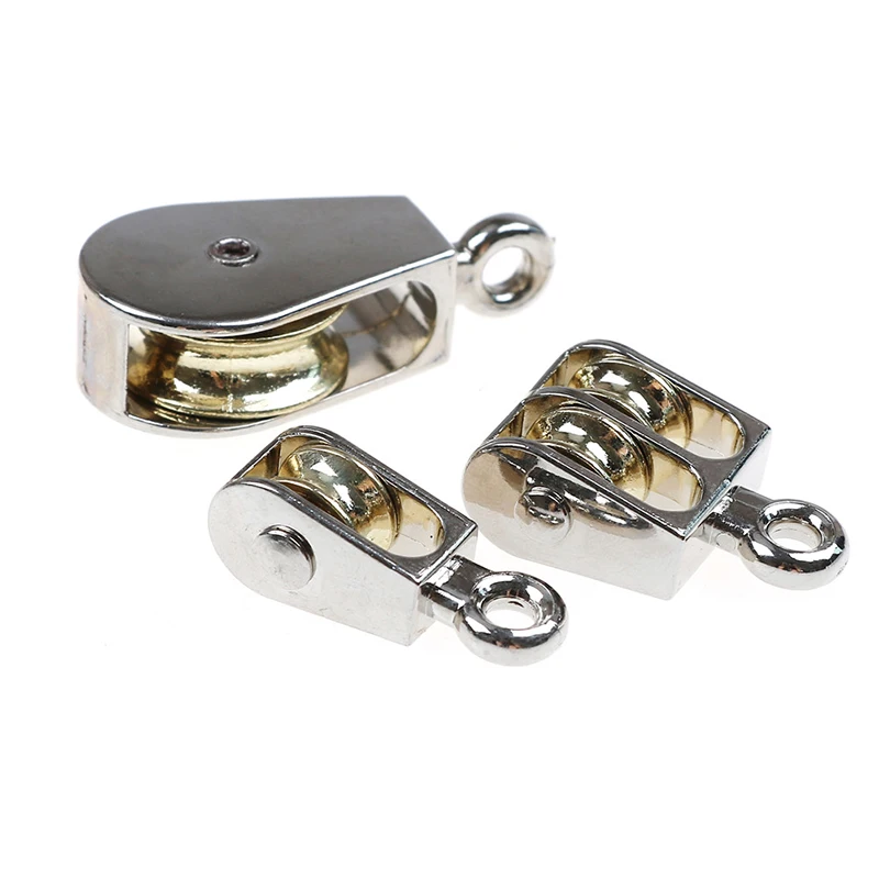 

36/52/75mm Metal Sheave Zinc Alloy Fixed Pulley Crown Block And Tackle Lifting Wheel Mini Single/Double Pulley For DIY