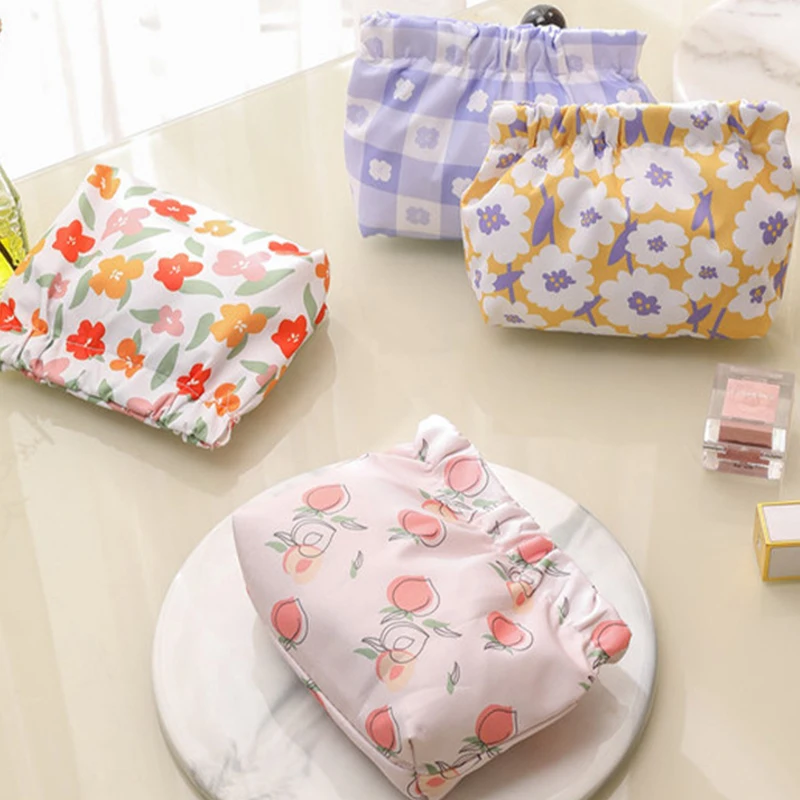 

Kawaii Women Lipstick Pouch Automatic Closing Coin Purses Shrapnel Fruit Print Key Case Earphone Headphone Bag Sealing Mini Bag