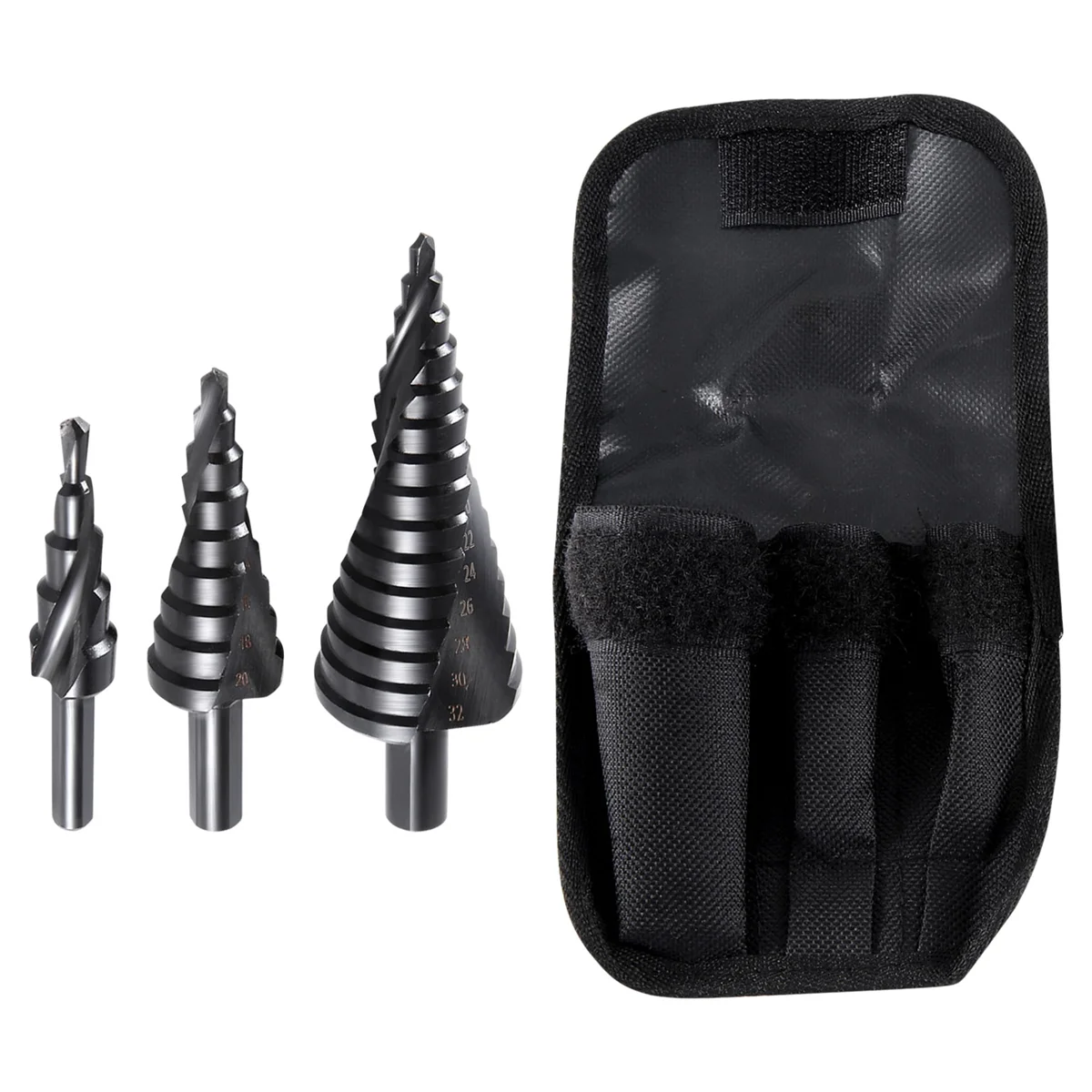 

3PCS 4-32MM HSS Cobalt Step Drill Bit Set Nitrogen High Speed Steel Spiral for Metal Cone Triple-Cornered Hole Cutter