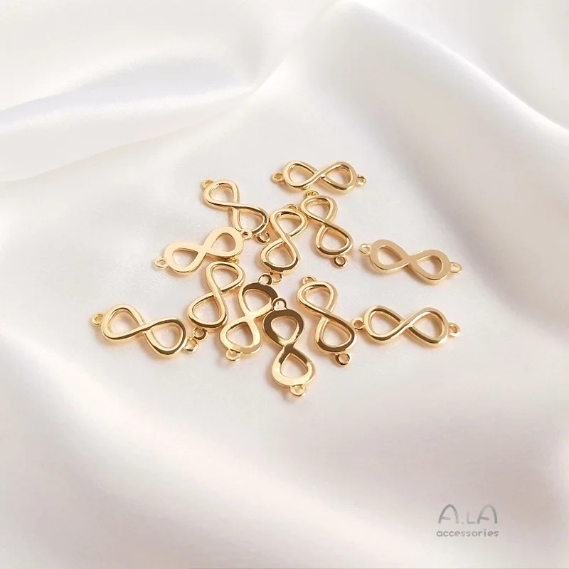 

14K Gold-Plated Color Retention Double Hanging 8-Word Buckle Bracelet Collarbone Necklace Pendant DIY Jewelry Accessories