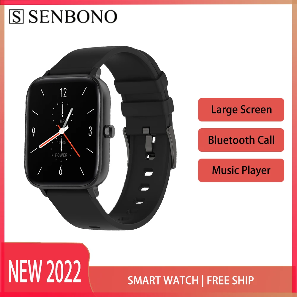 

Смарт-часы SENBONO мужские/женские, 1,7 дюйма, Bluetooth, IP67