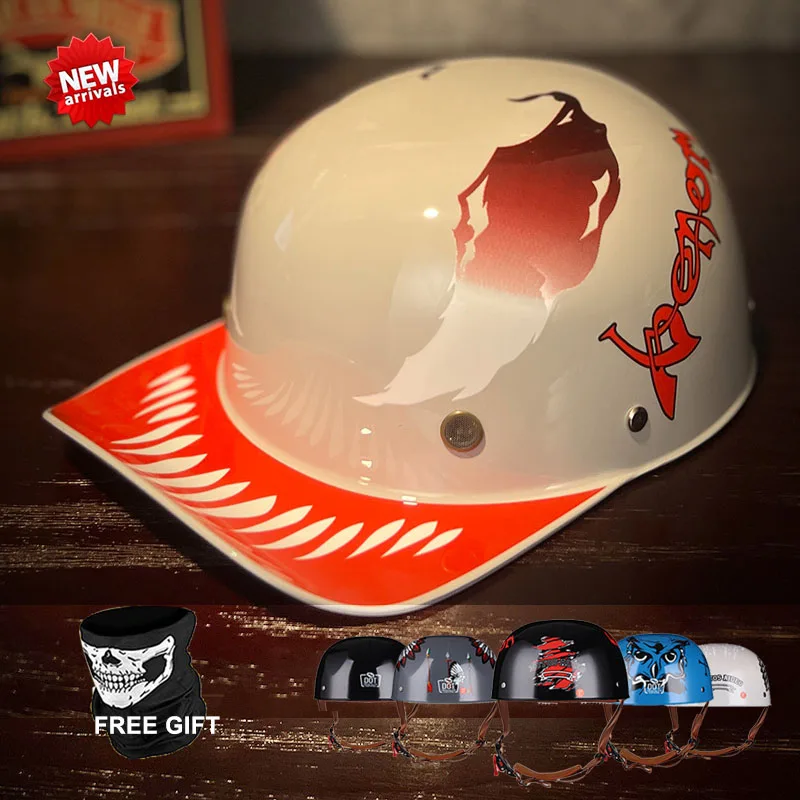 

Retro Motorcycle Helmet Baseball Cap Fashion Street Vintage Half Face For Men Biker Motorbike Scooter Outside Riding Casco Moto